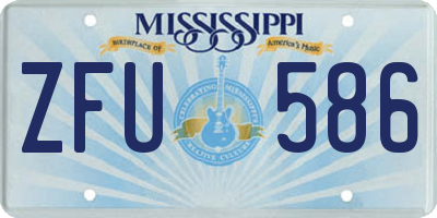 MS license plate ZFU586