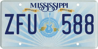 MS license plate ZFU588