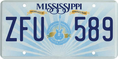 MS license plate ZFU589
