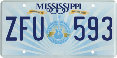 MS license plate ZFU593
