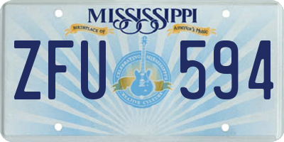 MS license plate ZFU594