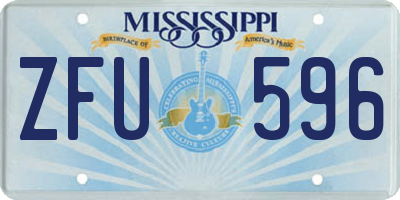 MS license plate ZFU596
