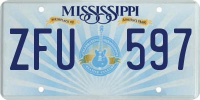MS license plate ZFU597