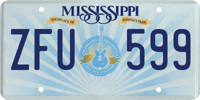 MS license plate ZFU599