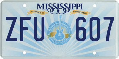 MS license plate ZFU607