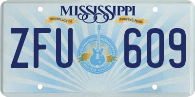 MS license plate ZFU609