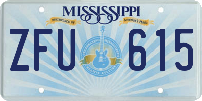 MS license plate ZFU615