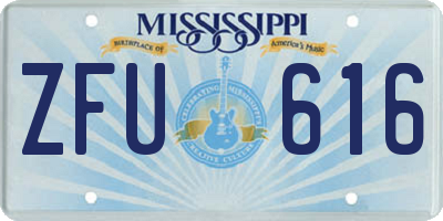 MS license plate ZFU616