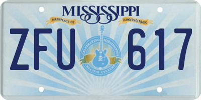 MS license plate ZFU617