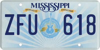 MS license plate ZFU618