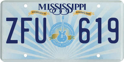 MS license plate ZFU619