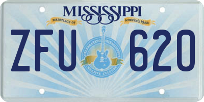 MS license plate ZFU620