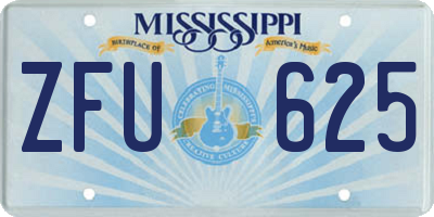 MS license plate ZFU625