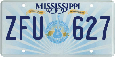 MS license plate ZFU627