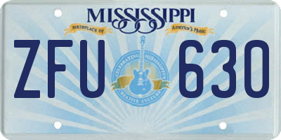 MS license plate ZFU630