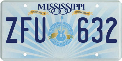 MS license plate ZFU632