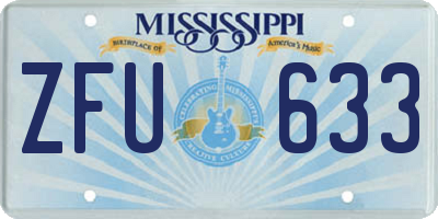 MS license plate ZFU633