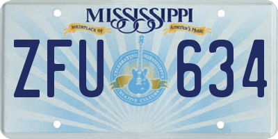 MS license plate ZFU634