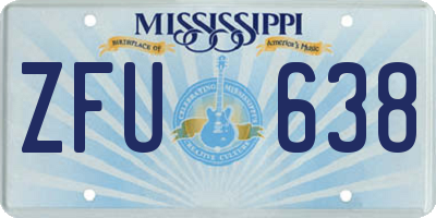 MS license plate ZFU638