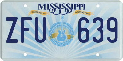 MS license plate ZFU639