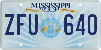 MS license plate ZFU640