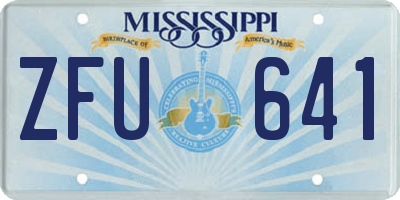 MS license plate ZFU641