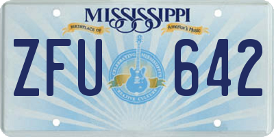 MS license plate ZFU642