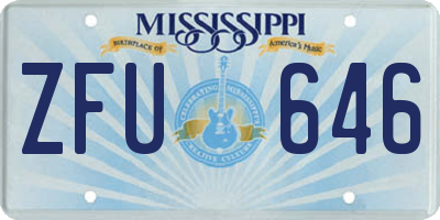 MS license plate ZFU646