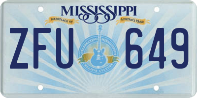 MS license plate ZFU649