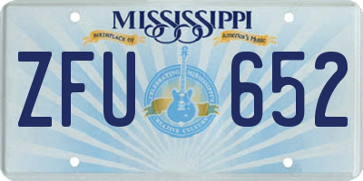 MS license plate ZFU652