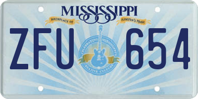 MS license plate ZFU654
