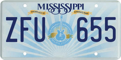 MS license plate ZFU655