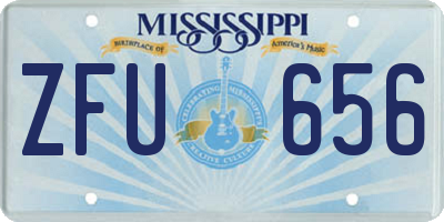 MS license plate ZFU656