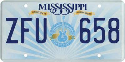 MS license plate ZFU658
