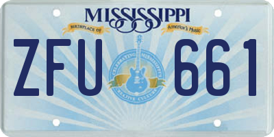 MS license plate ZFU661
