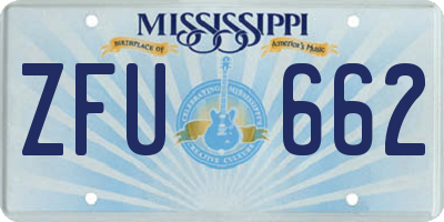 MS license plate ZFU662