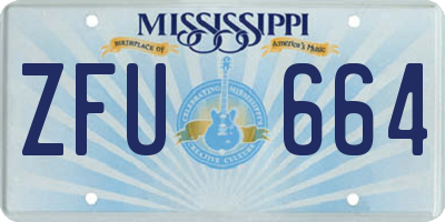MS license plate ZFU664