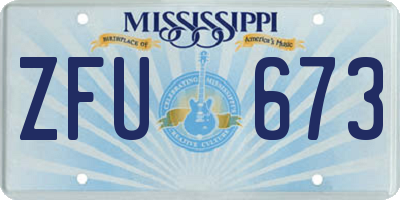 MS license plate ZFU673