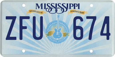 MS license plate ZFU674