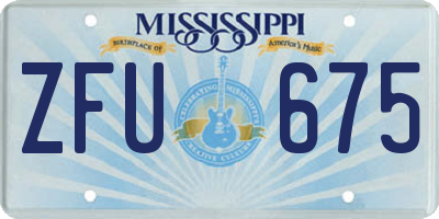 MS license plate ZFU675