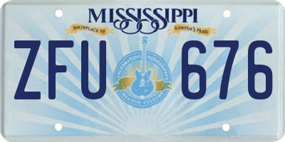 MS license plate ZFU676