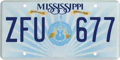 MS license plate ZFU677