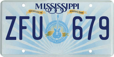 MS license plate ZFU679