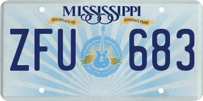 MS license plate ZFU683