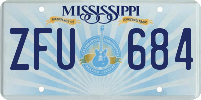 MS license plate ZFU684