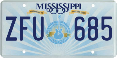 MS license plate ZFU685