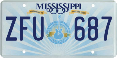 MS license plate ZFU687