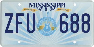 MS license plate ZFU688