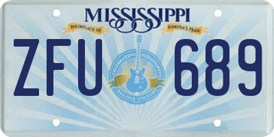 MS license plate ZFU689