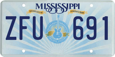 MS license plate ZFU691